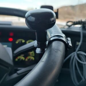 Premium Black Steering Wheel Spinner Knob